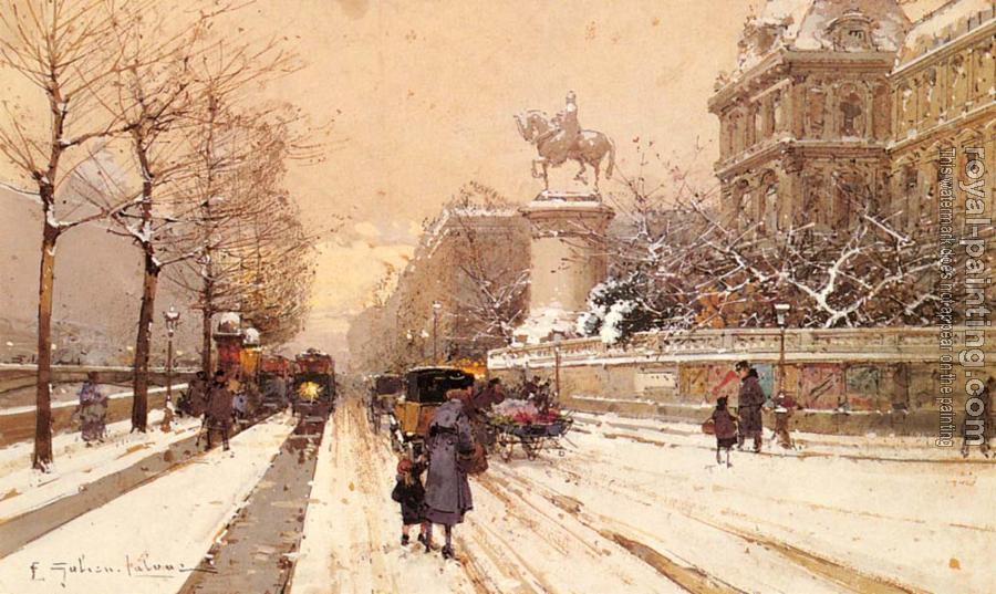 Eugene Galien-Laloue : Paris In Winter